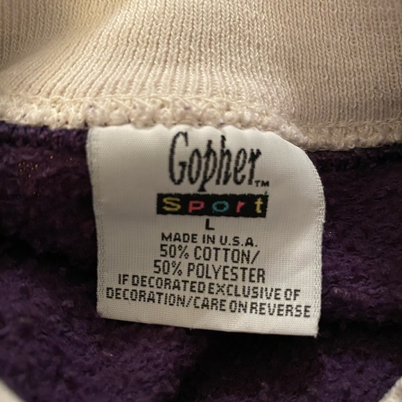 Gopher Sport Vintage Purple Noah’s Ark Crew Neck Sweatshirt Large - Picture 3 of 6